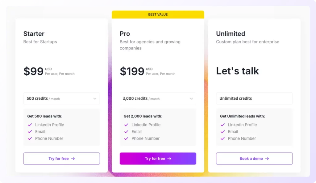 TELESCOPE.AI pricing page