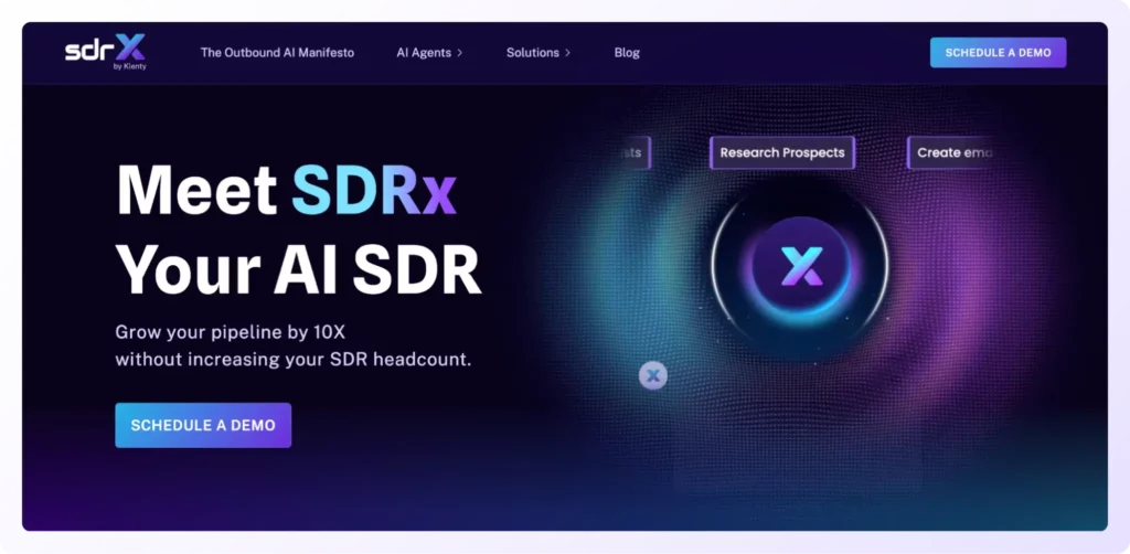 sdrx.ai landing page