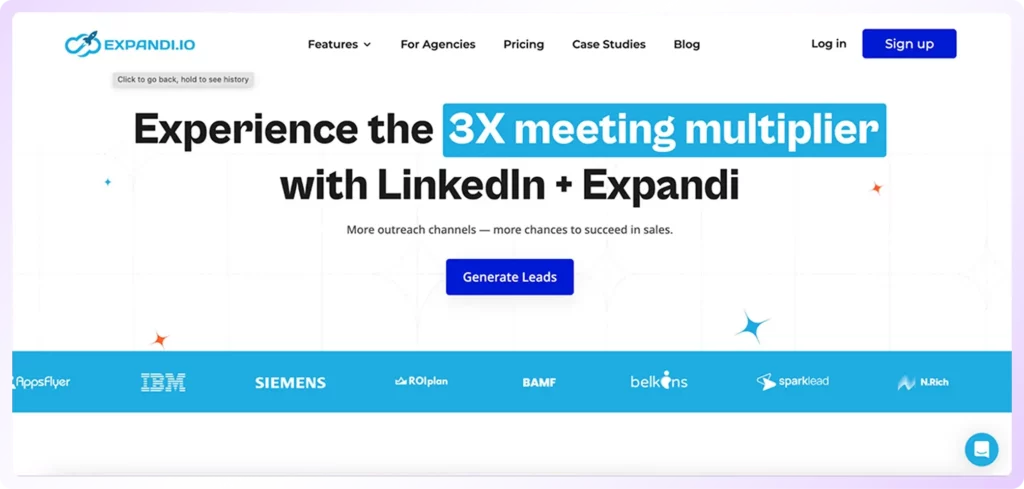 Expandi landing page