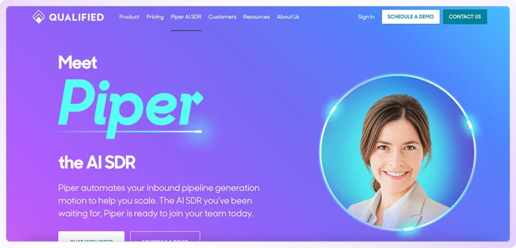 Piper AI SDR Landing page